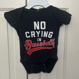 No crying in baseball onesie